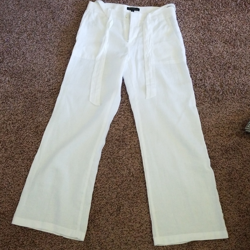 Banana Republic White Linen Pant